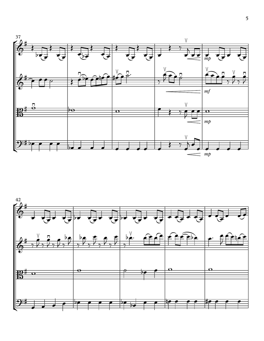 Butterflies String Quartet scores gallery preview page 5