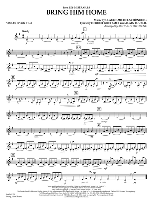 Bring Him Home (from Les Misérables) (arr. Richard Tuttobene) - Violin 3 (Viola Treble Clef)