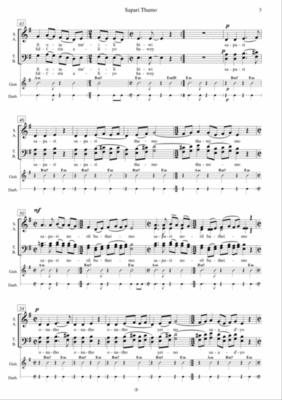 Sapari Thamo 4-Part scores gallery preview page 3