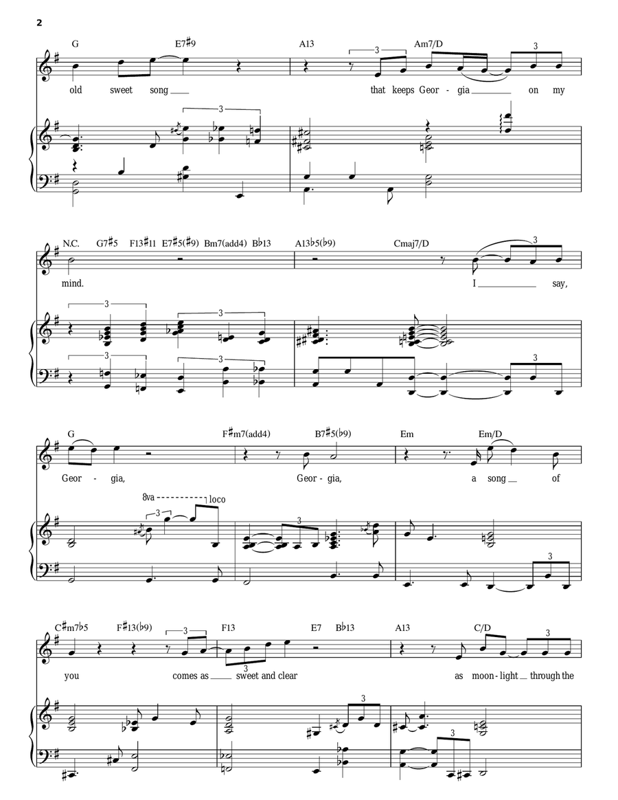Georgia On My Mind Georgia On My Mind Piano, Vocal scores gallery preview page 2