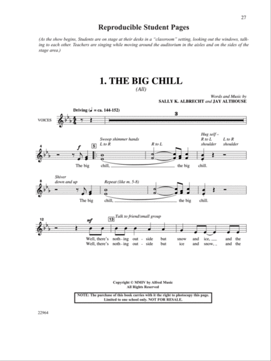 The Big Chill - Teacher's Handbook Unison Choir scores gallery preview page 31