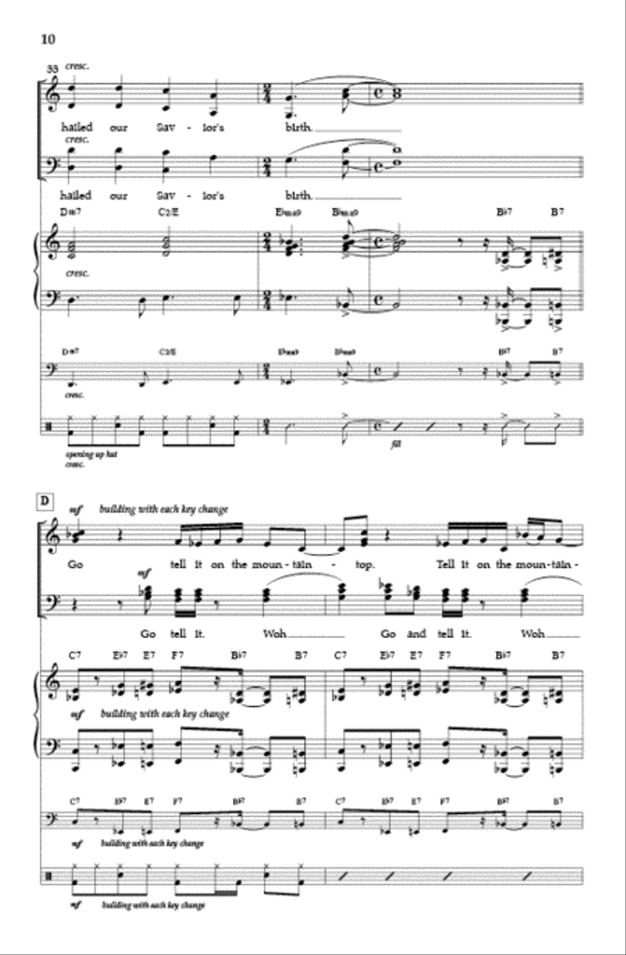 Go Tell It On the Mountain (SATB) 4-Part scores gallery preview page 9