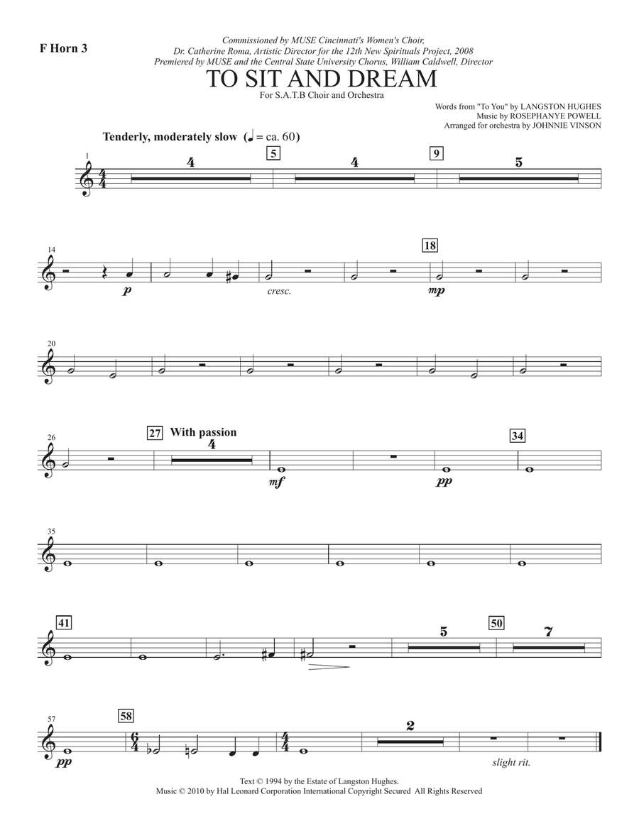 To Sit And Dream - F Horn 3