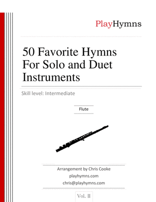 Book cover for 50 Favorite Hymns for Solo and Duet Instruments, Volume 2