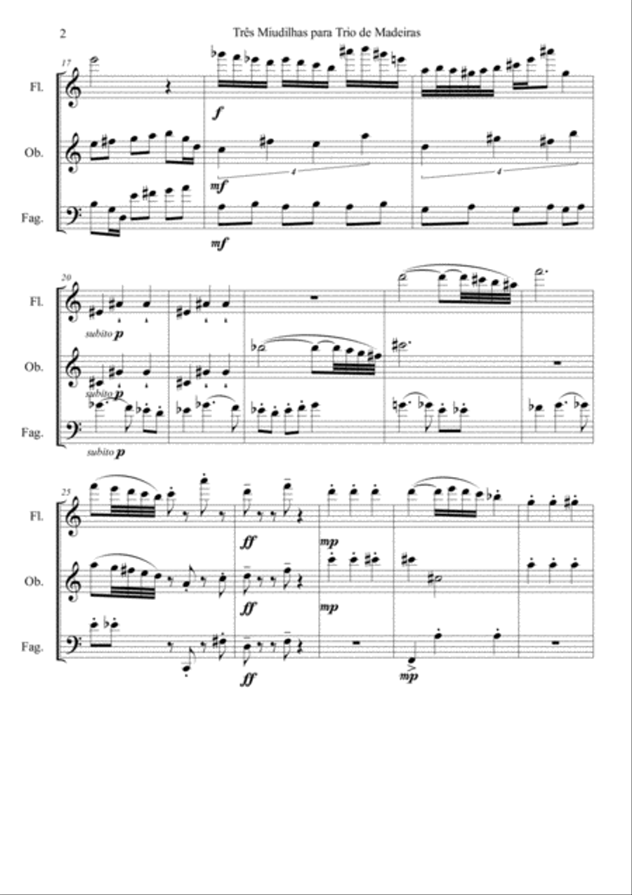 Three Miudilhas for Woodwind Trio - 2. Miudilha Clássica Woodwind Trio scores gallery preview page 2