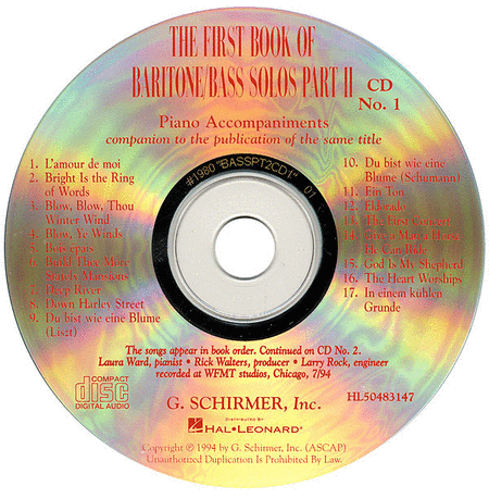 The First Book of Baritone/Bass Solos - Part II (Accompaniment CDs)