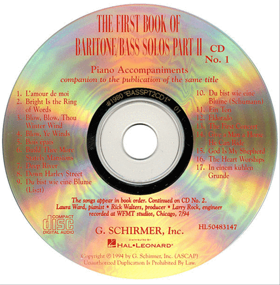 The First Book of Baritone/Bass Solos - Part II Bass Voice scores gallery preview page 1
