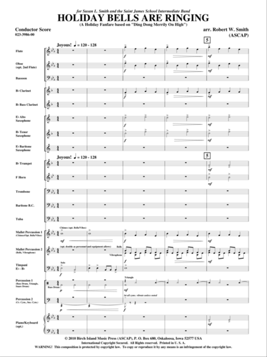 Holiday Bells Are Ringing Concert Band scores gallery preview page 2