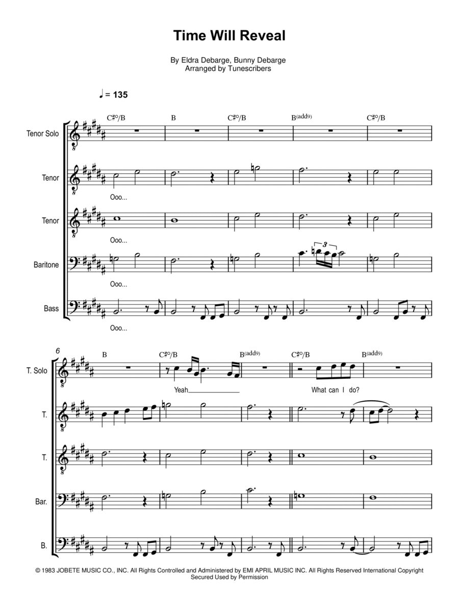 Time Will Reveal Voice Solo scores gallery preview page 1