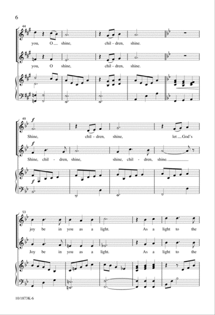 Shine, Children, Shine Unison Choir scores gallery preview page 4