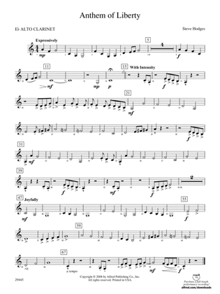 Anthem of Liberty: (wp) E-flat Alto Clarinet