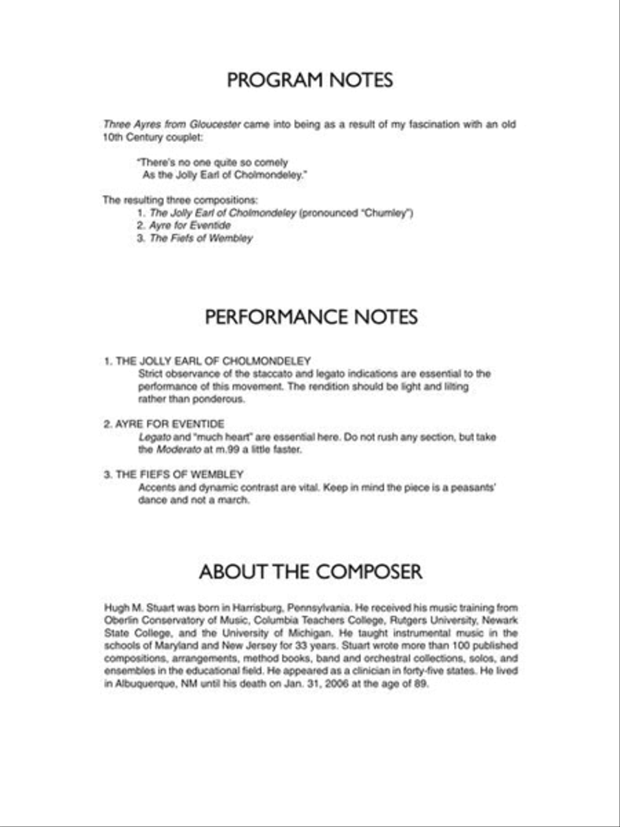 Three Ayres from Gloucester Concert Band scores gallery preview page 4