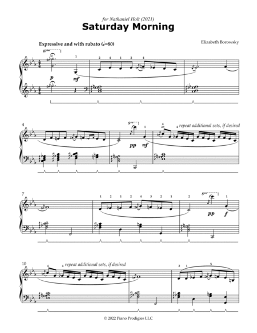Saturday Morning Piano Solo scores gallery preview page 3