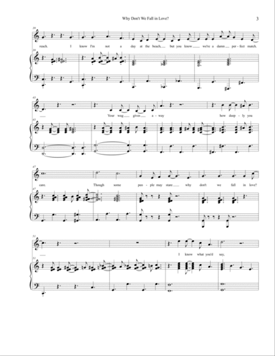 Why Don't We Fall in Love Voice scores gallery preview page 3