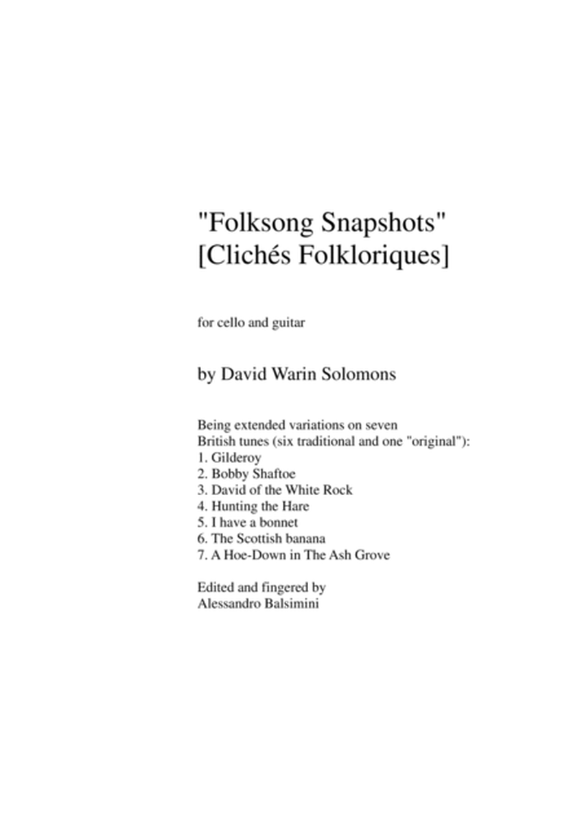 Folk Song Snapshots for Cello and Guitar image number null
