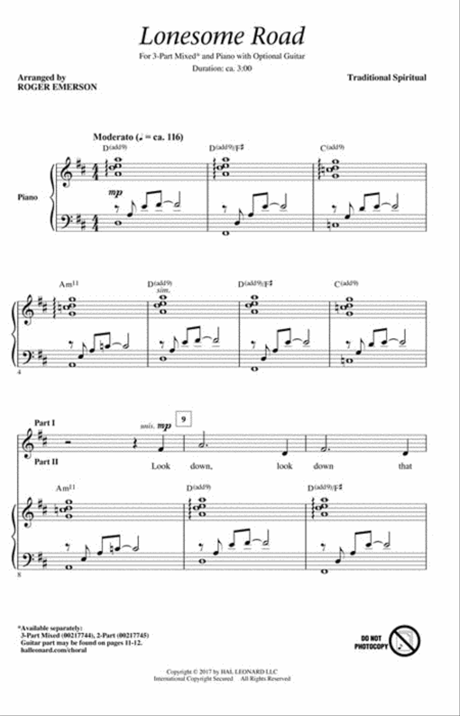 Lonesome Road Lonesome Road 3-Part scores gallery preview page 2