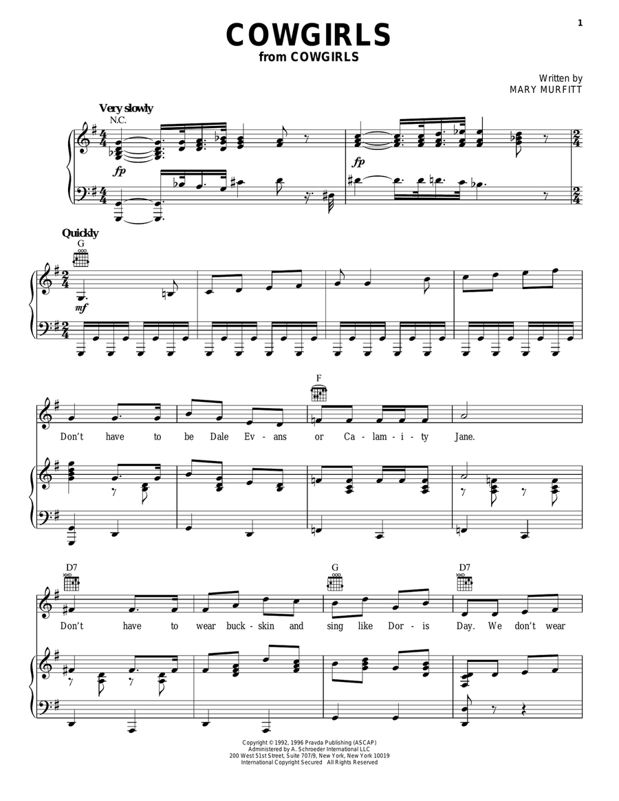 Cowgirls Guitar scores gallery preview page 1