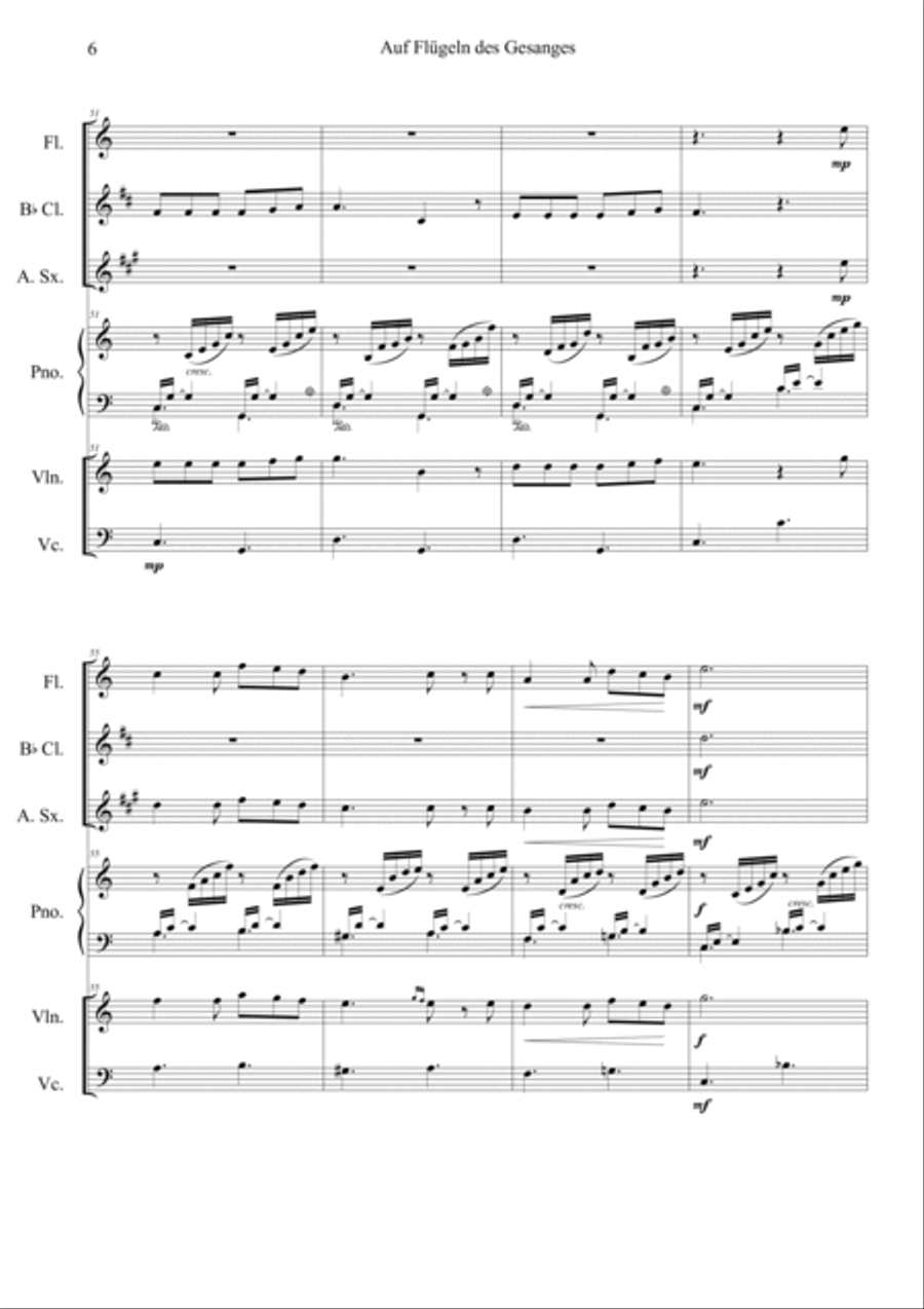 Auf Flugeln des Gesanges Orchestra scores gallery preview page 6