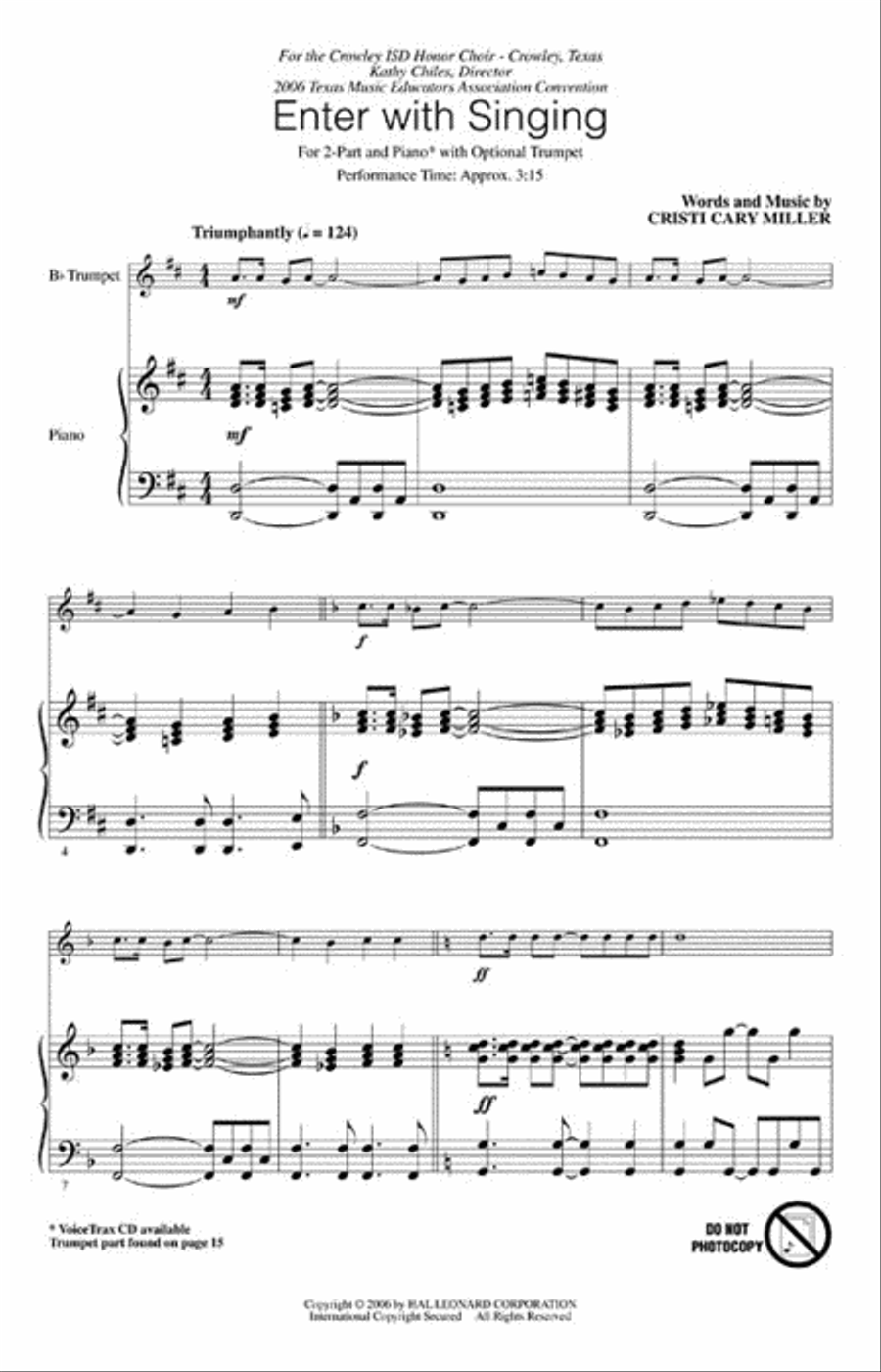 Enter with Singing 2-Part scores gallery preview page 2