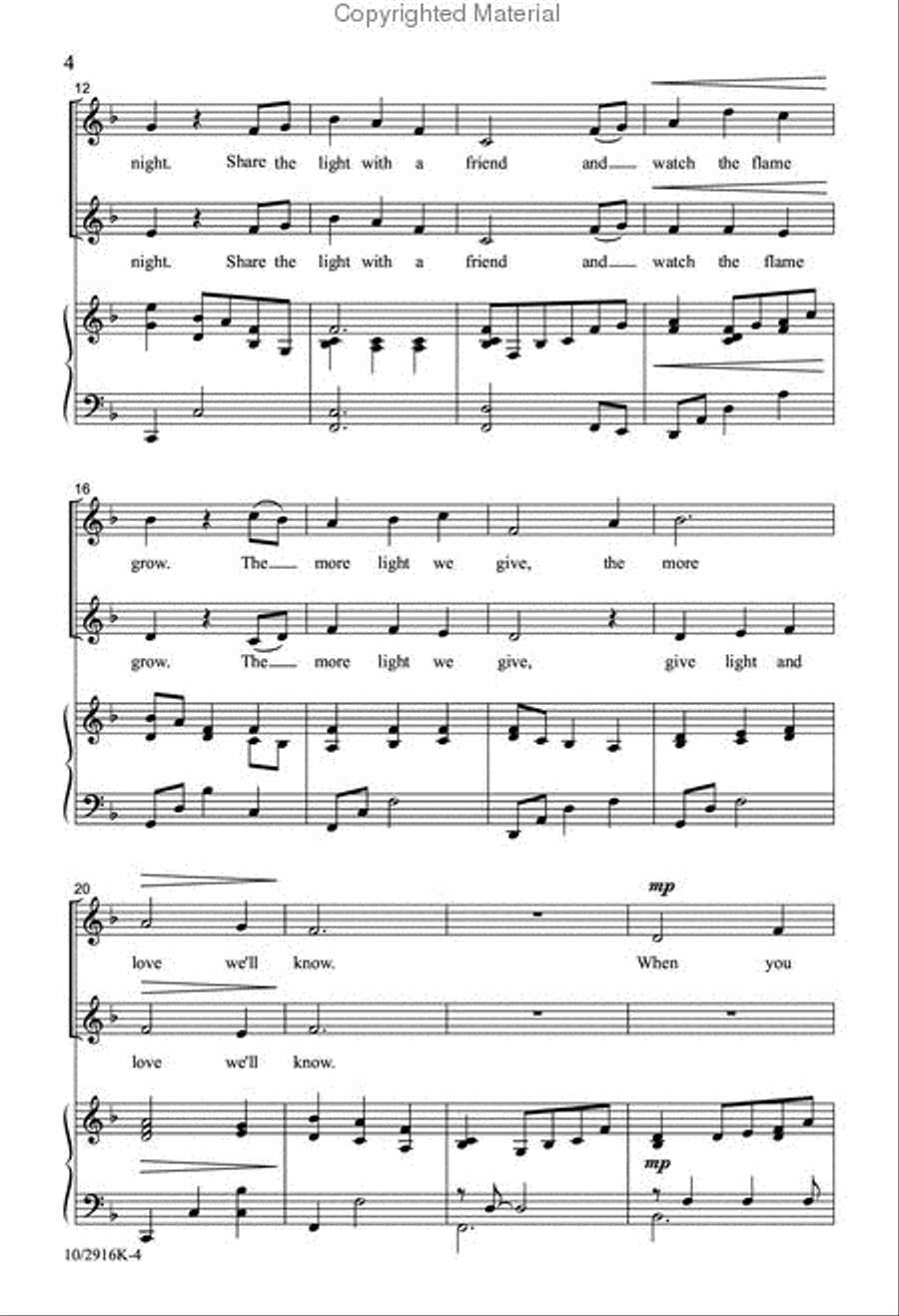 Be A Candle of Hope Be A Candle of Hope Unison Choir scores gallery preview page 3