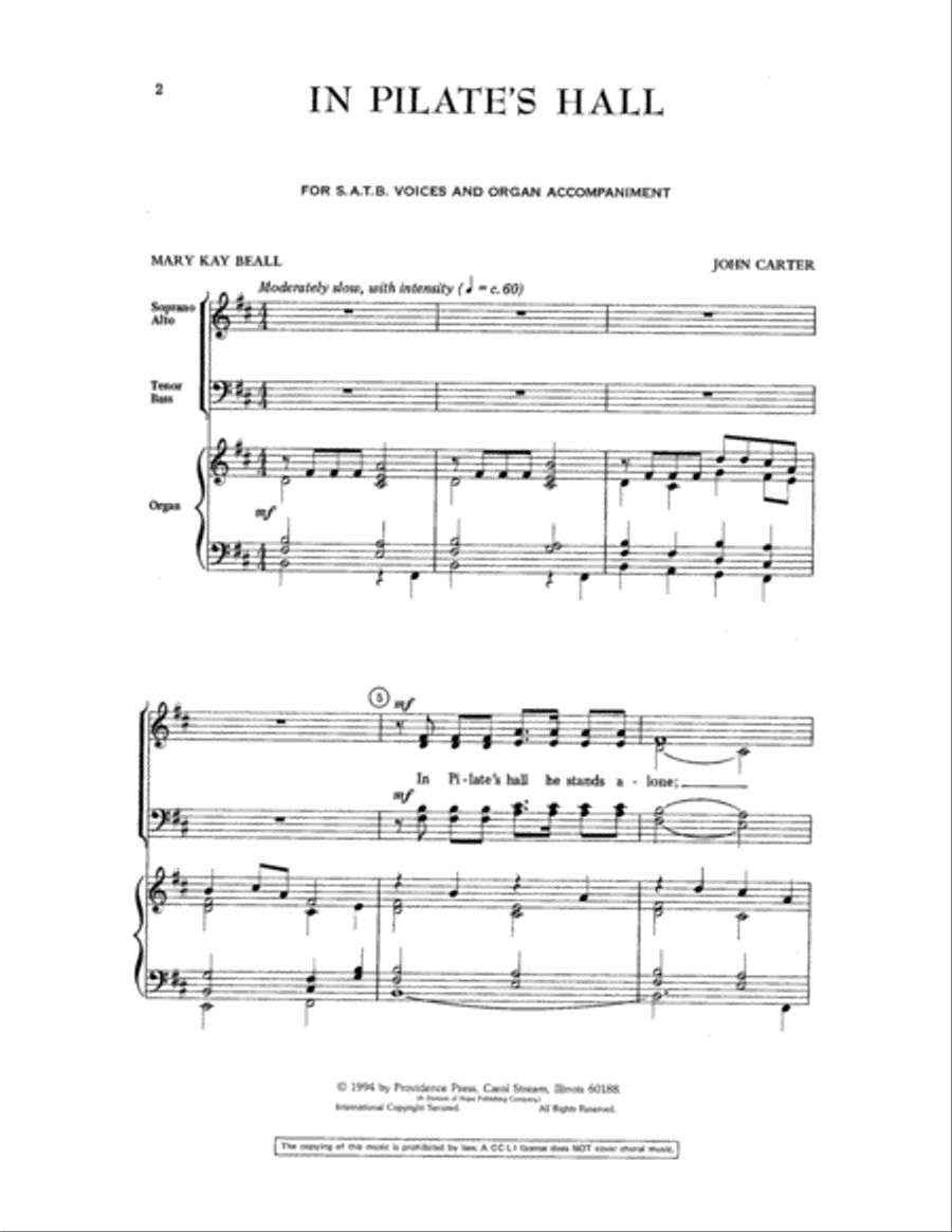 In Pilate's Hall In Pilate's Hall 4-Part scores gallery preview page 2