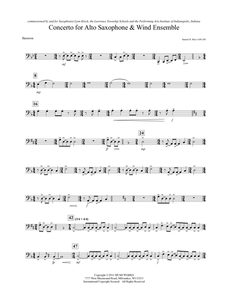 Concerto For Alto Saxophone And Wind Ensemble - Bassoon