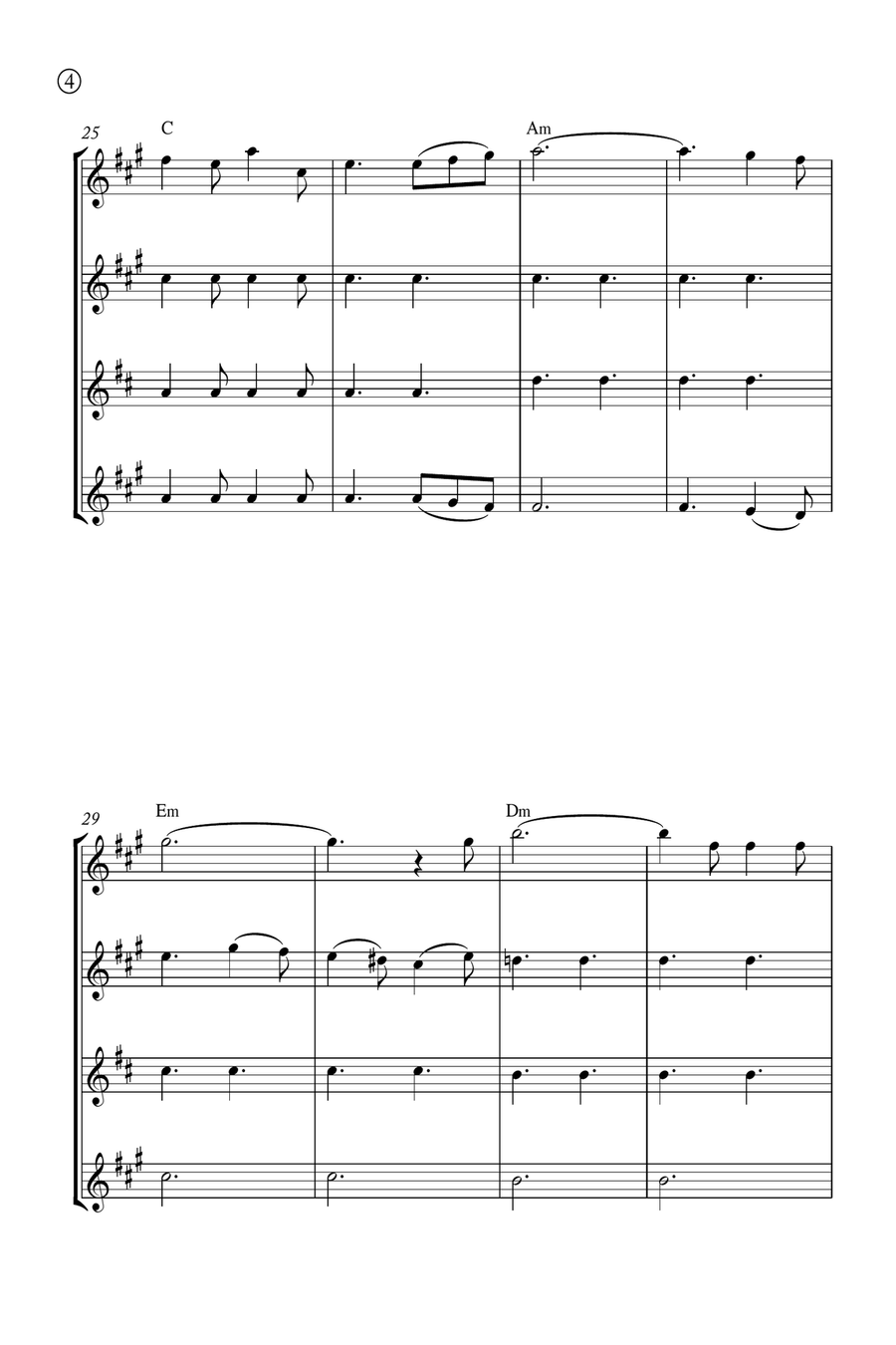 Oh Holy night Saxophone Quartet scores gallery preview page 4