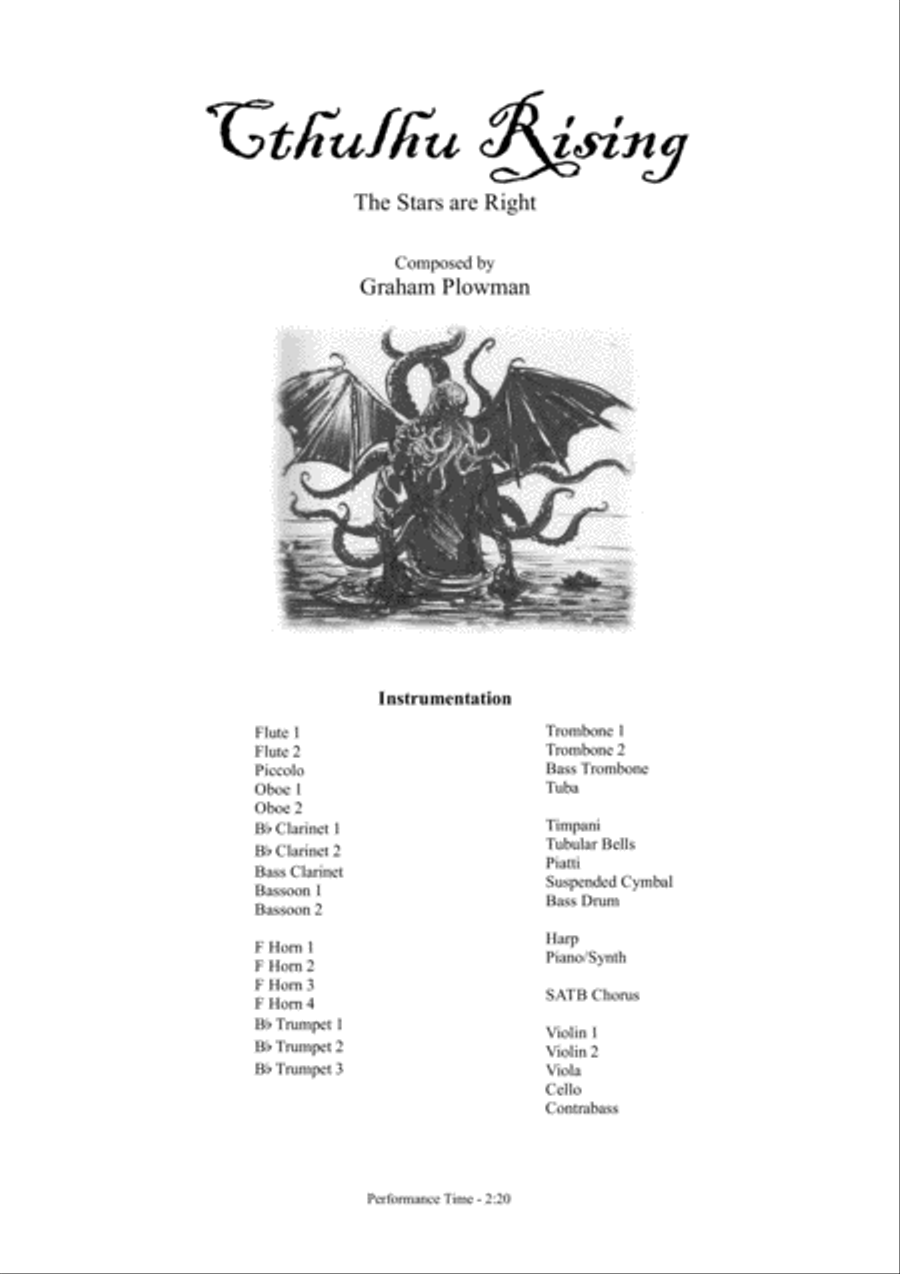Cthulhu Rising Full Orchestra scores gallery preview page 1