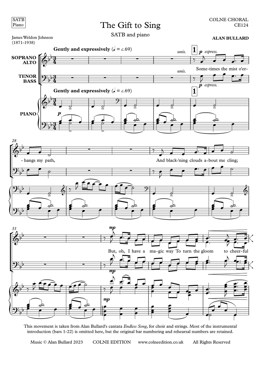 The Gift to Sing (SATB and piano) 4-Part scores gallery preview page 2