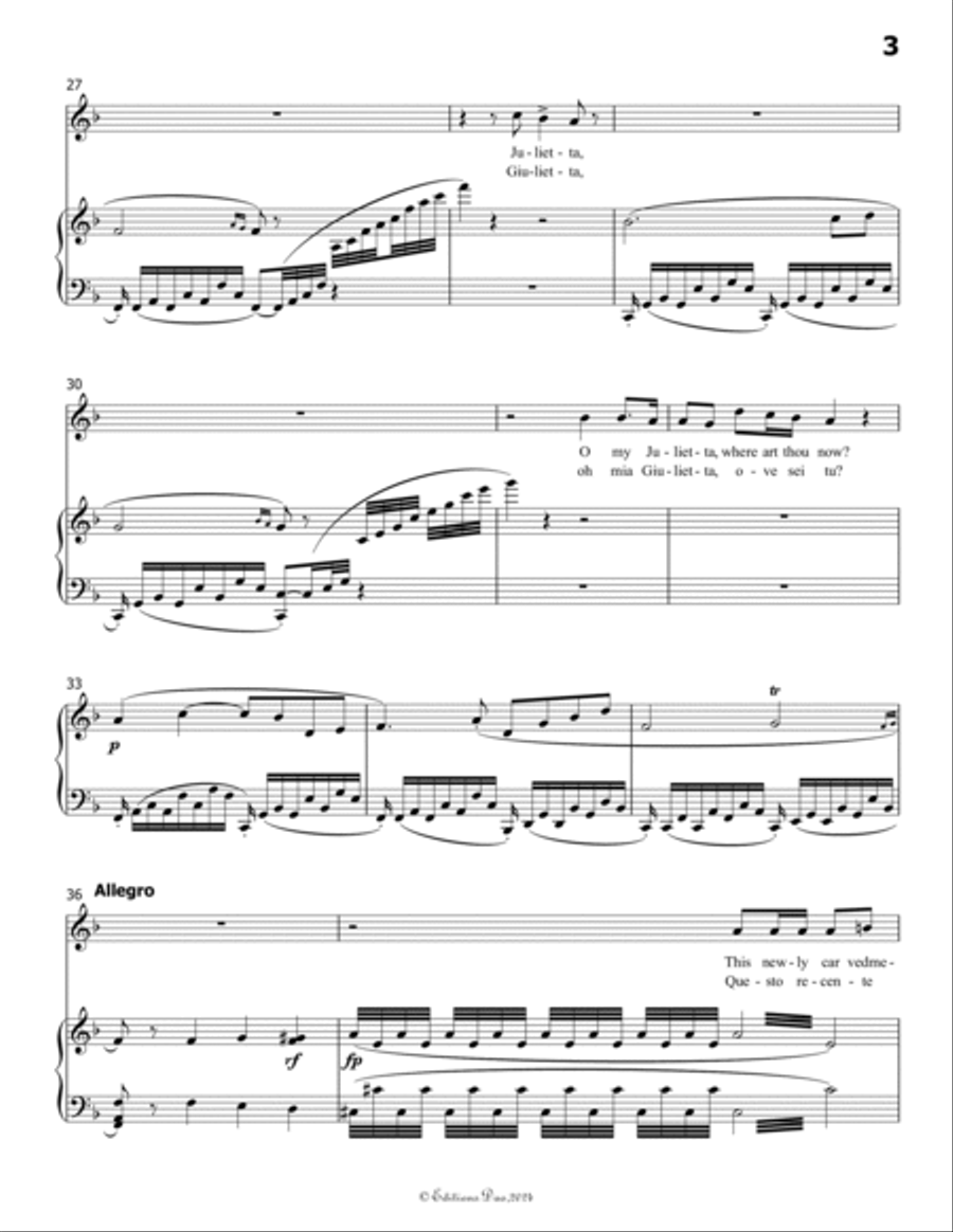 Ah! Se tu dormi,svegliati, by Vaccai Nicola, in F Major Voice scores gallery preview page 5