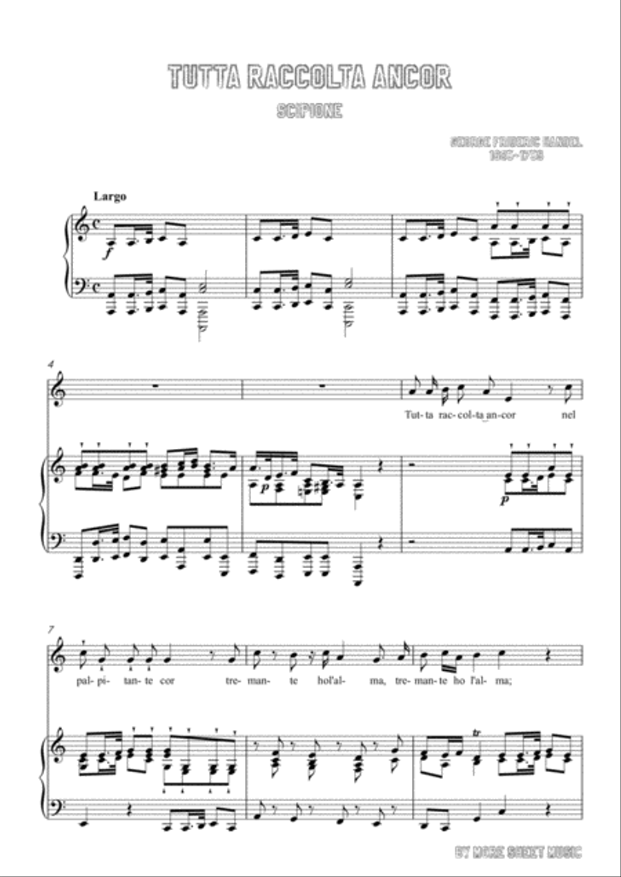 Handel-Tutta raccolta ancor in a minor,for Voice and Piano Voice Solo scores gallery preview page 3