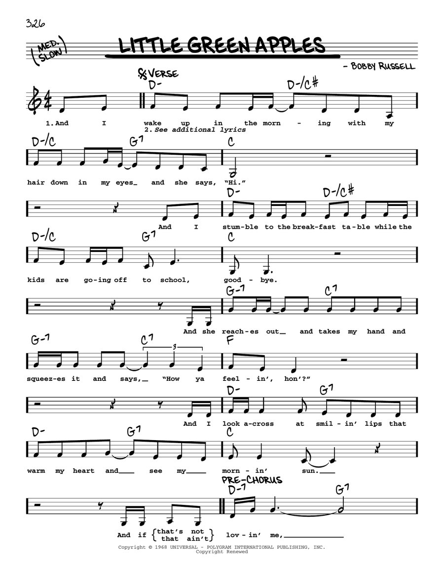 Little Green Apples Voice scores gallery preview page 1