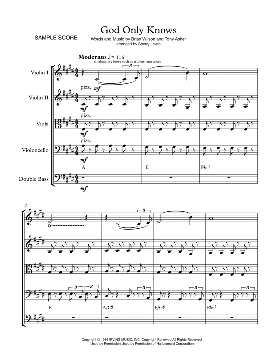 God Only Knows String Orchestra scores gallery preview page 1
