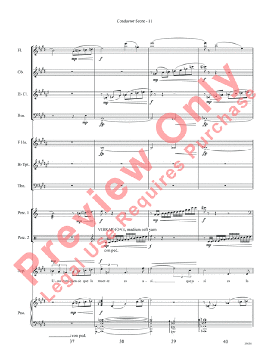 Three Spanish Songs (for Soprano and Wind Ensemble) Concert Band scores gallery preview page 16