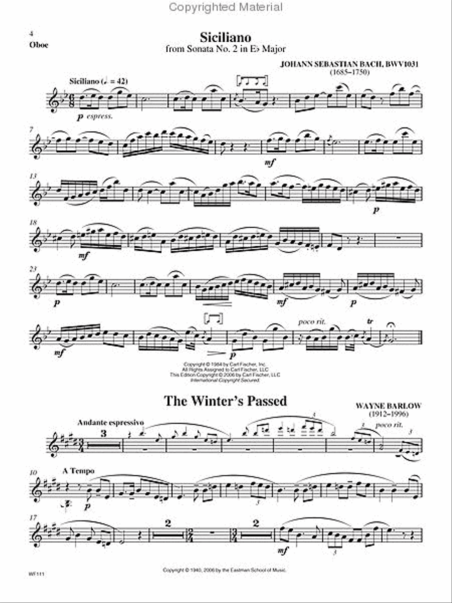 Repertoire Classics for Oboe Piano Accompaniment scores gallery preview page 2