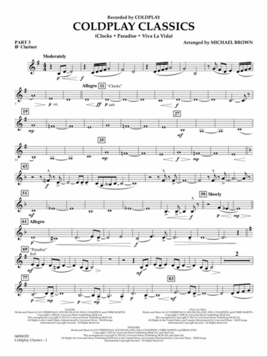 Coldplay Classics Concert Band scores gallery preview page 6