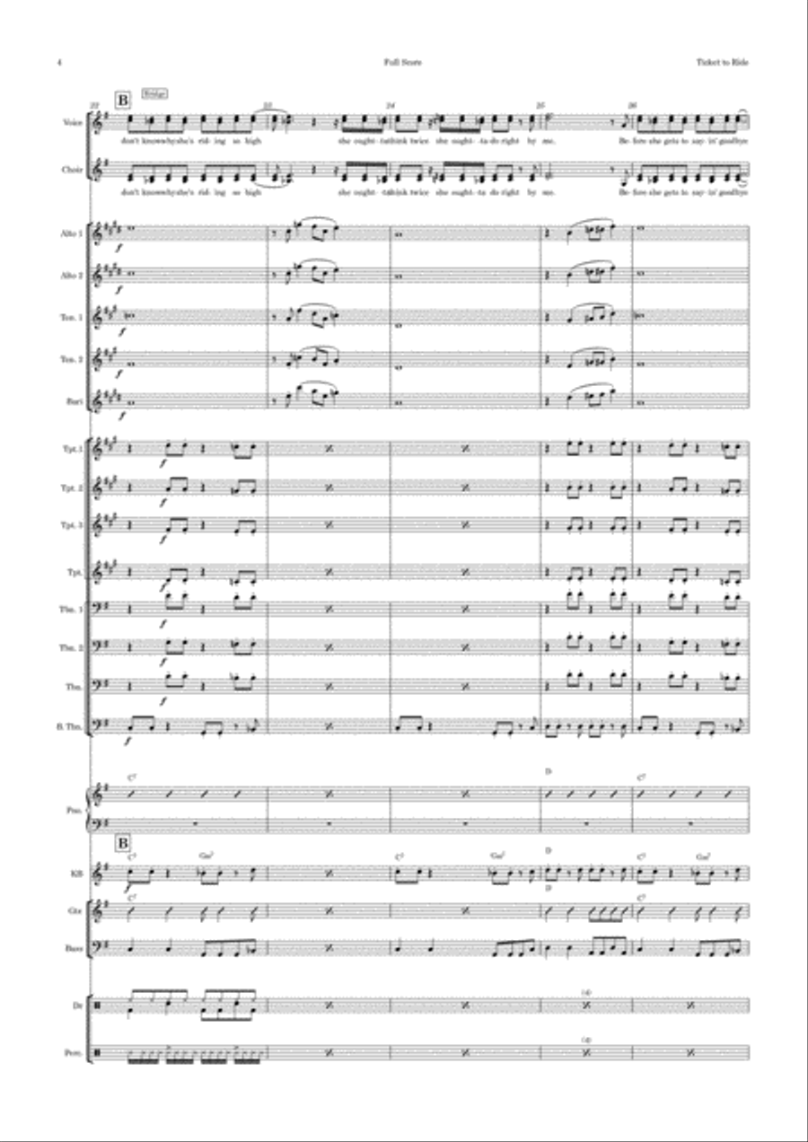 Ticket To Ride Jazz Ensemble scores gallery preview page 4