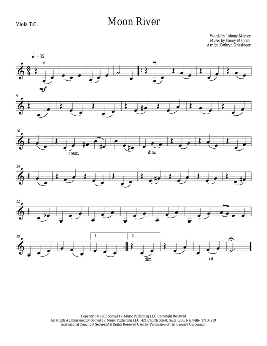 Moon River String Quartet scores gallery preview page 4