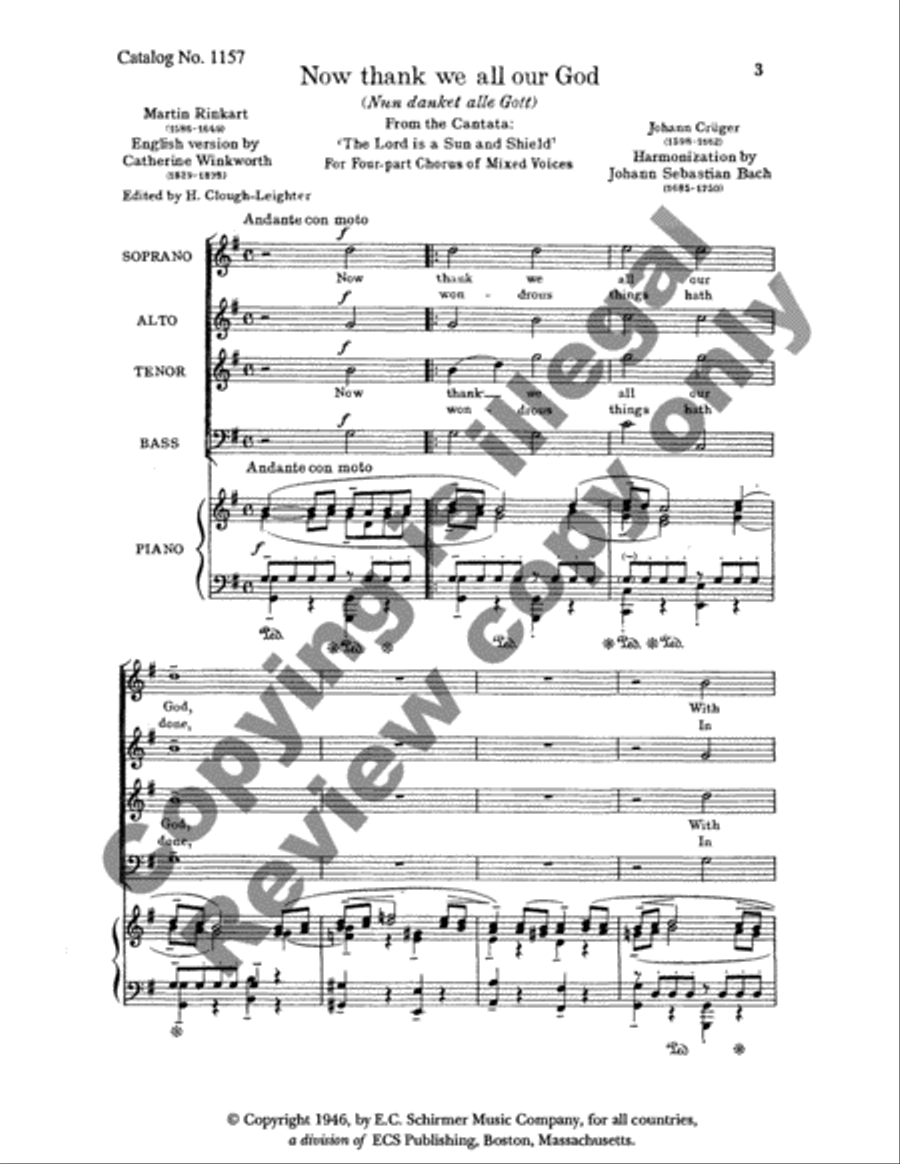 Now Thank We All Our God Now Thank We All Our God 4-Part scores gallery preview page 2