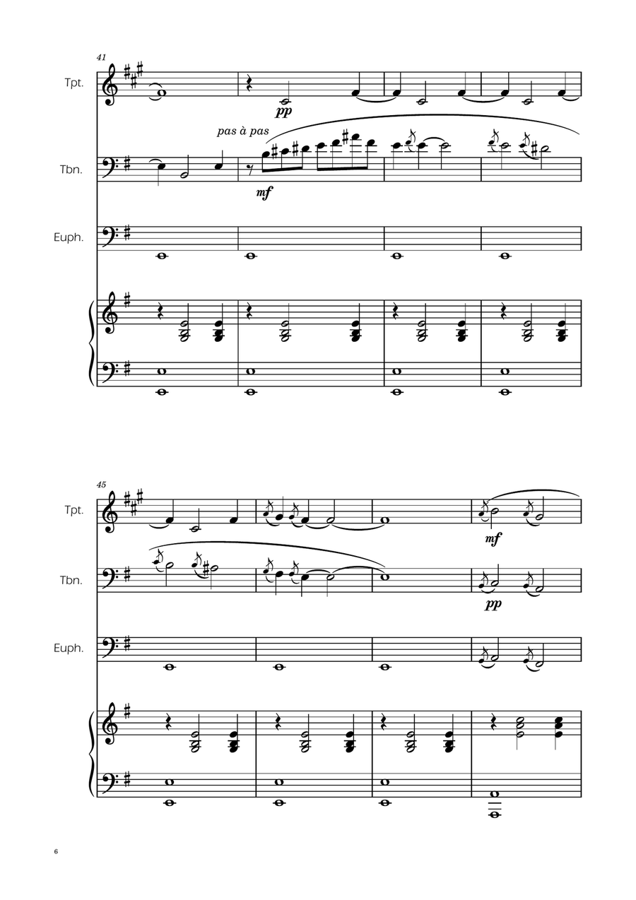 Erik Satie - Gnosienne no1 - Brass Trio w/ Piano Brass Trio scores gallery preview page 6