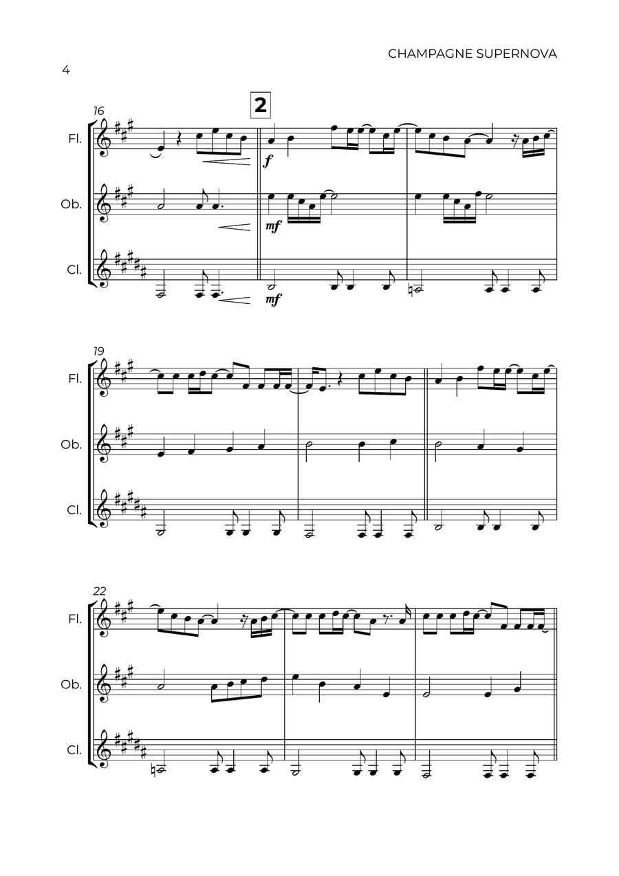 Champagne Supernova Woodwind Trio scores gallery preview page 4