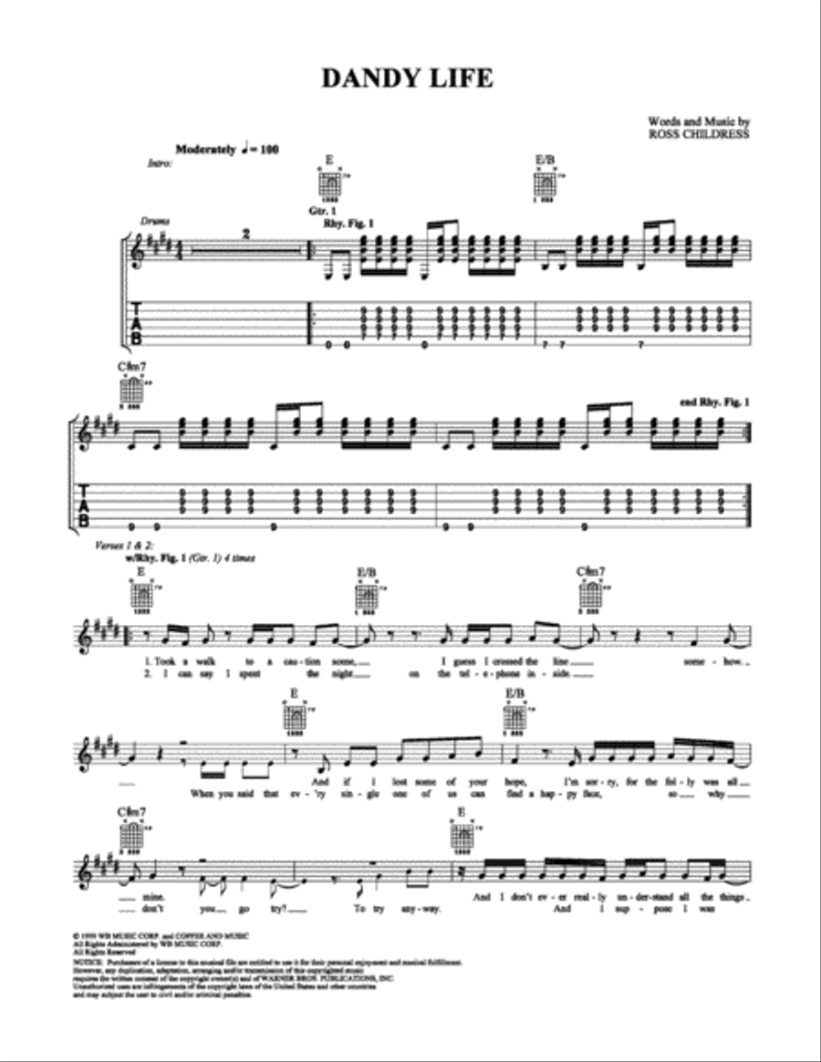 Dandy Life Electric Guitar scores gallery preview page 1