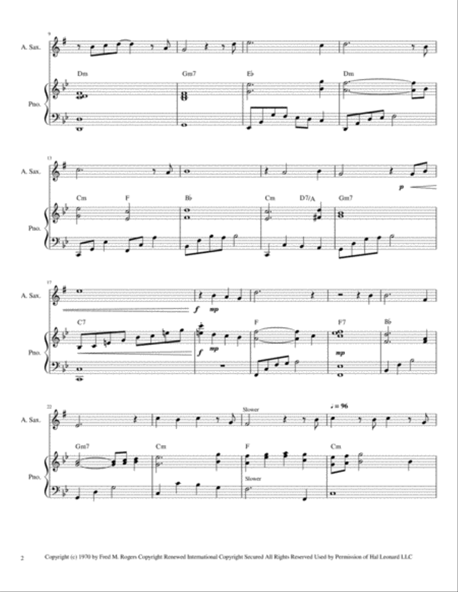 It's You I Like from MISTER ROGERS' NEIGHBORHOOD Small Ensemble scores gallery preview page 3