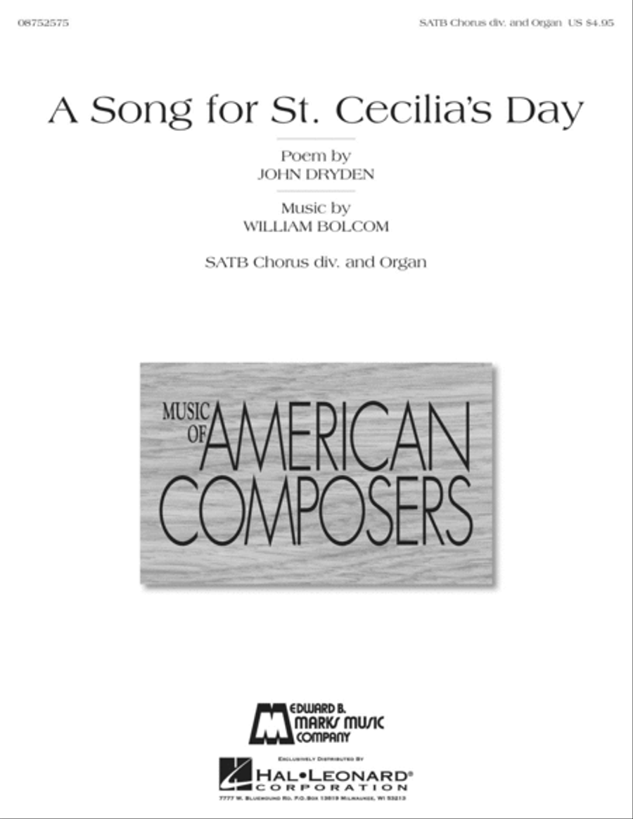 A Song for St. Cecilia's Day 4-Part scores gallery preview page 1
