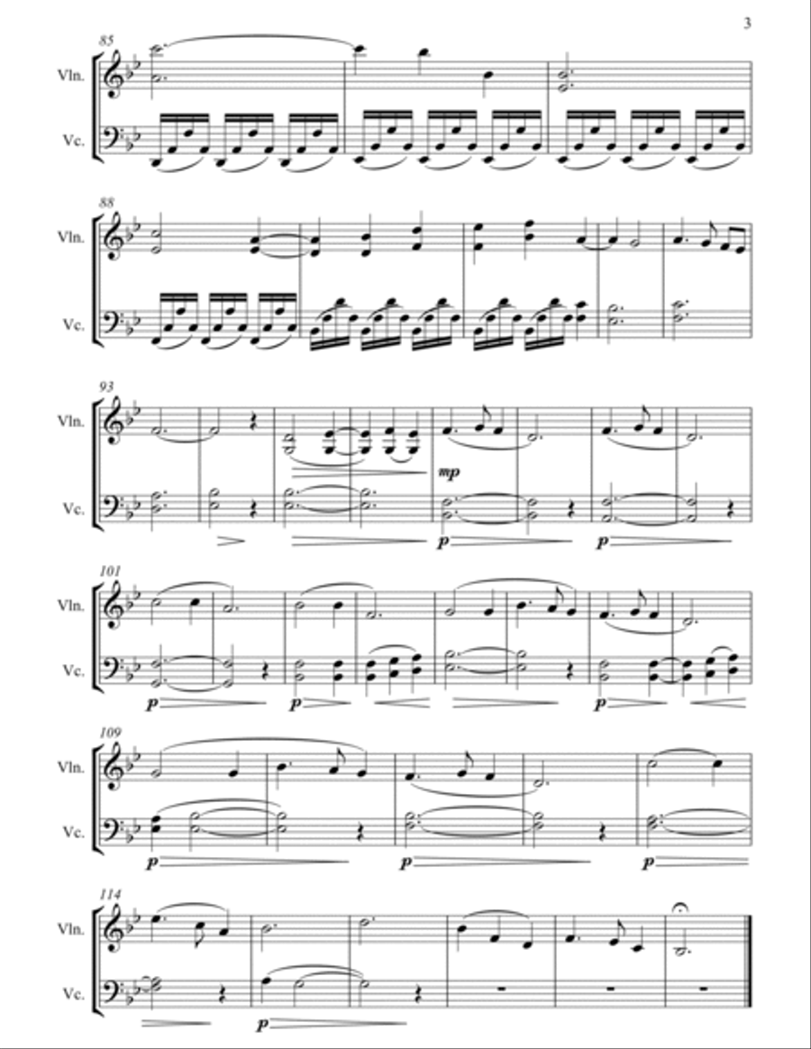 Silent Night - Full Length Violin & Cello Arrangement by The Chapel Hill Duo String Duet scores gallery preview page 4