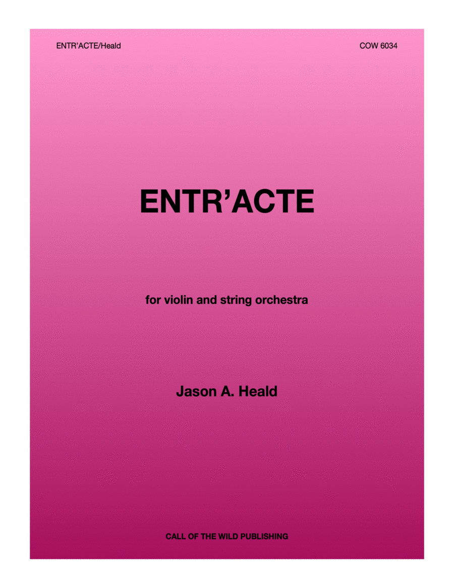 "Entr'acte" for solo violin and string orchestra image number null