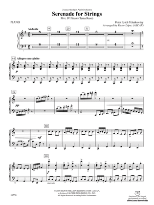 Book cover for Serenade for Strings Mvt. IV Finale (Tema Ruso): Piano Accompaniment