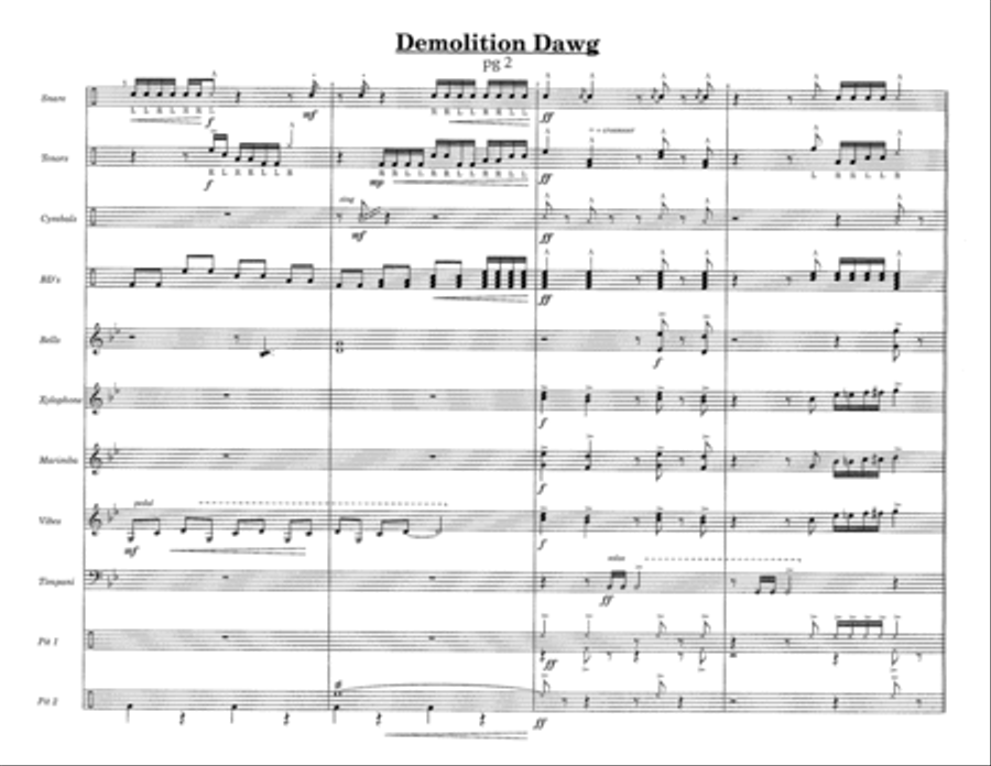 Demolition Dawg w/Tutor Tracks Percussion Ensemble scores gallery preview page 4