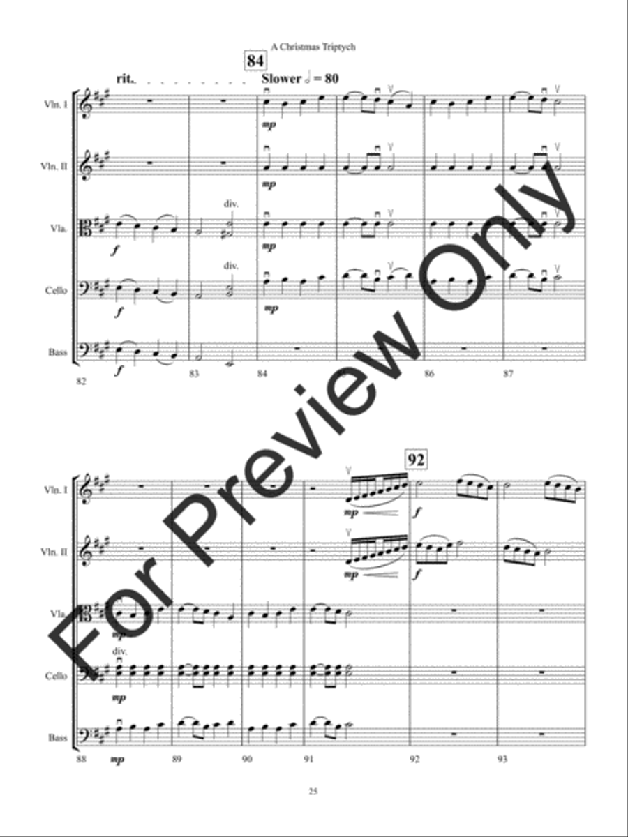 A Christmas Triptych String Orchestra scores gallery preview page 28