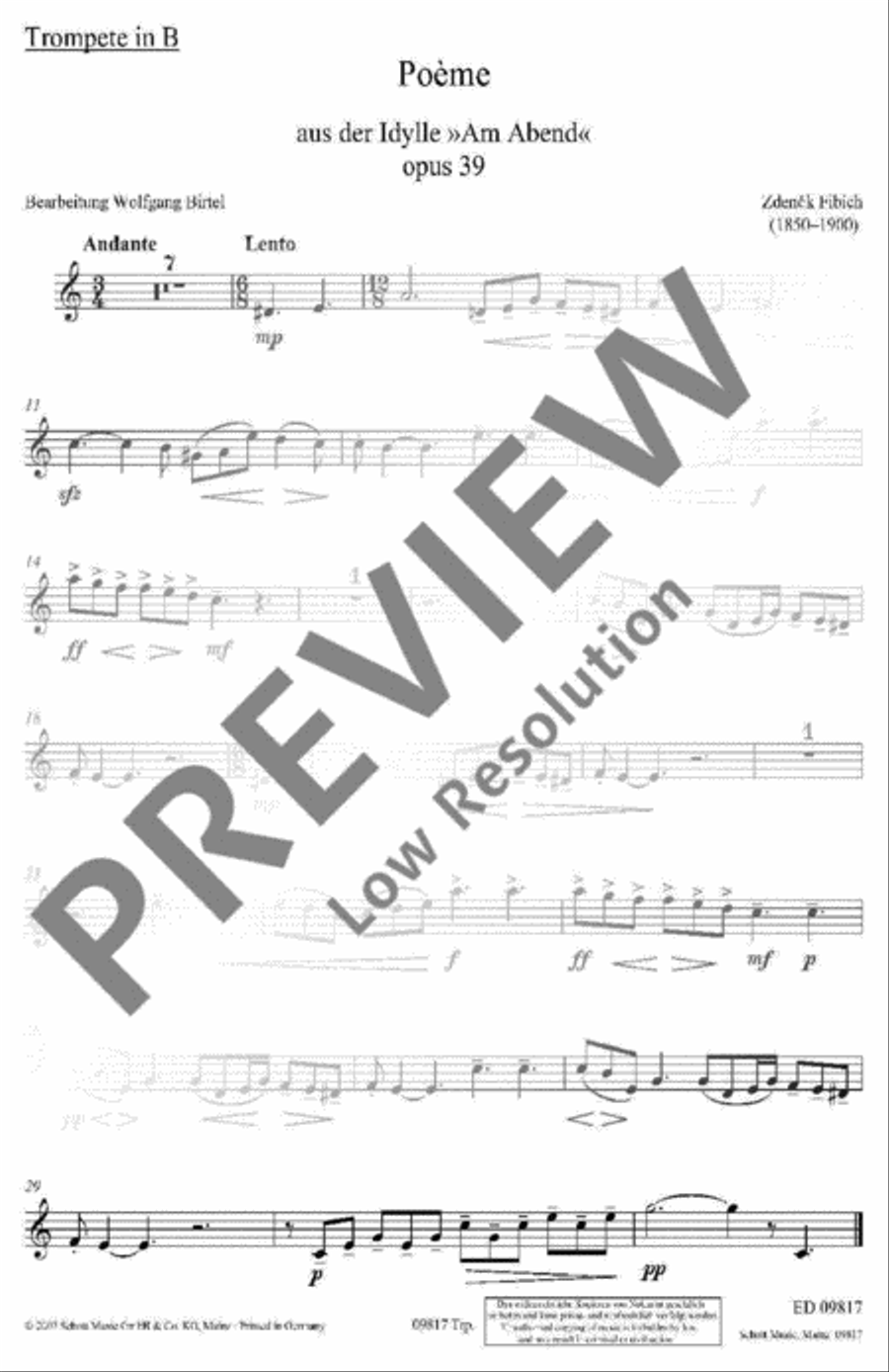 Poème Trumpet Solo scores gallery preview page 5